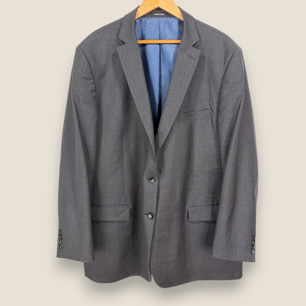 Mantoni Sport Coat Suit Jacket Men 50L Gray 100% Wool Super Fine 2 Button Blazer